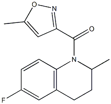 (6-fluoro-2-methyl-3,4-dihydro-2H-quinolin-1-yl)-(5-methyl-1,2-oxazol-3-yl)methanone Struktur