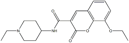 8-ethoxy-N-(1-ethylpiperidin-4-yl)-2-oxochromene-3-carboxamide Struktur