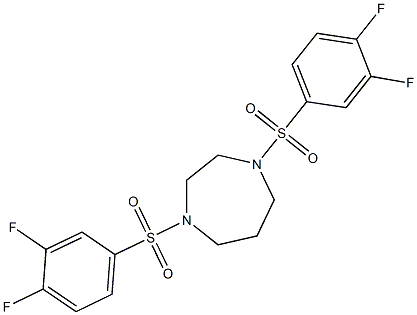 1,4-bis[(3,4-difluorophenyl)sulfonyl]-1,4-diazepane Struktur