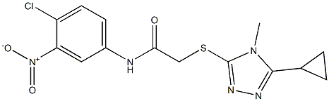 N-(4-chloro-3-nitrophenyl)-2-[(5-cyclopropyl-4-methyl-1,2,4-triazol-3-yl)sulfanyl]acetamide Struktur