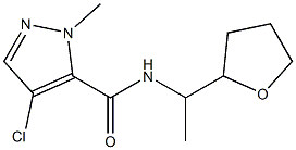 4-chloro-2-methyl-N-[1-(oxolan-2-yl)ethyl]pyrazole-3-carboxamide Struktur