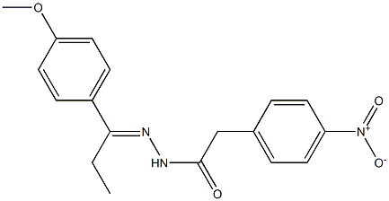 N-[(E)-1-(4-methoxyphenyl)propylideneamino]-2-(4-nitrophenyl)acetamide Struktur