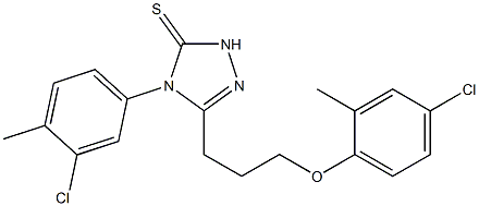 3-[3-(4-chloro-2-methylphenoxy)propyl]-4-(3-chloro-4-methylphenyl)-1H-1,2,4-triazole-5-thione Struktur