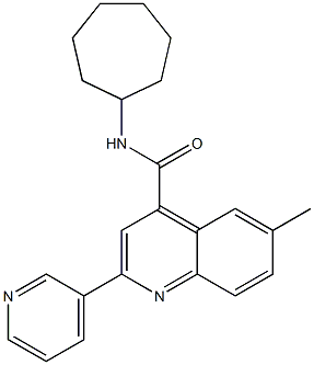 N-cycloheptyl-6-methyl-2-pyridin-3-ylquinoline-4-carboxamide Struktur