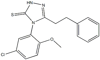 4-(5-chloro-2-methoxyphenyl)-3-(2-phenylethyl)-1H-1,2,4-triazole-5-thione Struktur