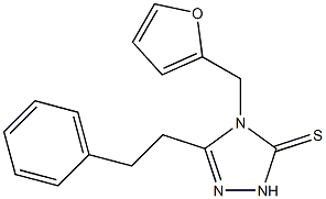 4-(furan-2-ylmethyl)-3-(2-phenylethyl)-1H-1,2,4-triazole-5-thione Struktur