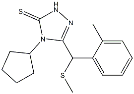 4-cyclopentyl-3-[(2-methylphenyl)methylsulfanylmethyl]-1H-1,2,4-triazole-5-thione Struktur