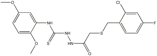 1-[[2-[(2-chloro-4-fluorophenyl)methylsulfanyl]acetyl]amino]-3-(2,5-dimethoxyphenyl)thiourea Struktur