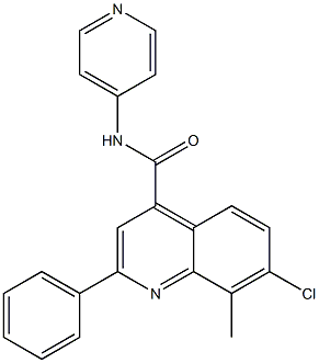 7-chloro-8-methyl-2-phenyl-N-pyridin-4-ylquinoline-4-carboxamide Struktur