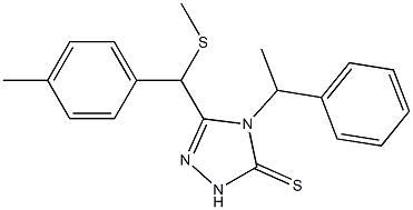 3-[(4-methylphenyl)methylsulfanylmethyl]-4-(1-phenylethyl)-1H-1,2,4-triazole-5-thione Struktur