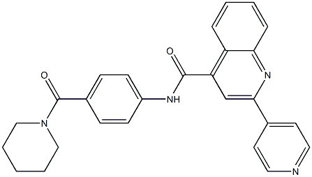 N-[4-(piperidine-1-carbonyl)phenyl]-2-pyridin-4-ylquinoline-4-carboxamide Struktur