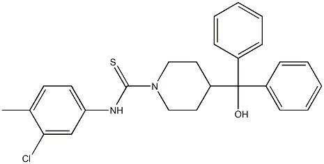 N-(3-chloro-4-methylphenyl)-4-[hydroxy(diphenyl)methyl]piperidine-1-carbothioamide Struktur