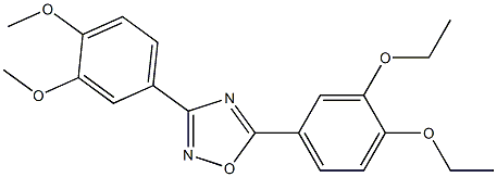 5-(3,4-diethoxyphenyl)-3-(3,4-dimethoxyphenyl)-1,2,4-oxadiazole Struktur