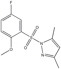 1-(5-fluoro-2-methoxyphenyl)sulfonyl-3,5-dimethylpyrazole Struktur