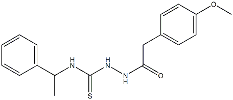 1-[[2-(4-methoxyphenyl)acetyl]amino]-3-(1-phenylethyl)thiourea Struktur