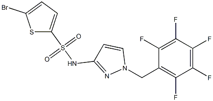 5-bromo-N-[1-[(2,3,4,5,6-pentafluorophenyl)methyl]pyrazol-3-yl]thiophene-2-sulfonamide Struktur