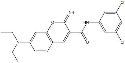 N-(3,5-dichlorophenyl)-7-(diethylamino)-2-iminochromene-3-carboxamide Struktur