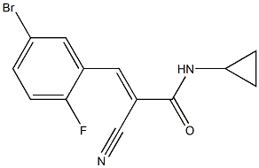 (E)-3-(5-bromo-2-fluorophenyl)-2-cyano-N-cyclopropylprop-2-enamide Struktur