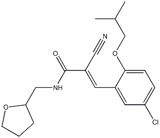 (E)-3-[5-chloro-2-(2-methylpropoxy)phenyl]-2-cyano-N-(oxolan-2-ylmethyl)prop-2-enamide Struktur