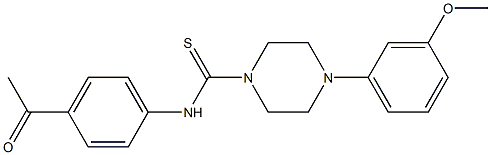 N-(4-acetylphenyl)-4-(3-methoxyphenyl)piperazine-1-carbothioamide Struktur