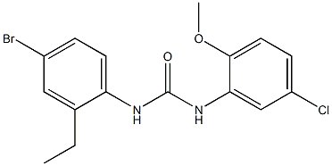 1-(4-bromo-2-ethylphenyl)-3-(5-chloro-2-methoxyphenyl)urea Struktur