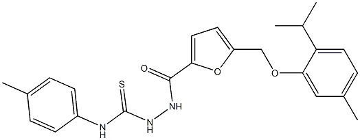 1-(4-methylphenyl)-3-[[5-[(5-methyl-2-propan-2-ylphenoxy)methyl]furan-2-carbonyl]amino]thiourea Struktur