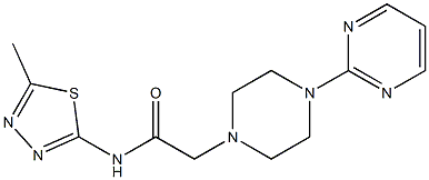 N-(5-methyl-1,3,4-thiadiazol-2-yl)-2-(4-pyrimidin-2-ylpiperazin-1-yl)acetamide Struktur