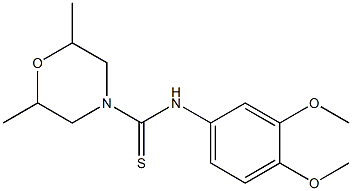 N-(3,4-dimethoxyphenyl)-2,6-dimethylmorpholine-4-carbothioamide Struktur