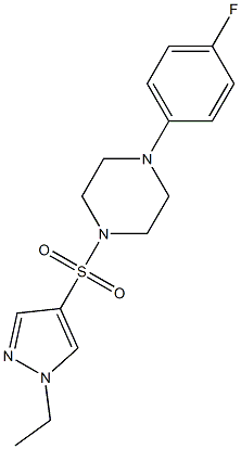 1-(1-ethylpyrazol-4-yl)sulfonyl-4-(4-fluorophenyl)piperazine Struktur