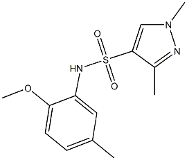 N-(2-methoxy-5-methylphenyl)-1,3-dimethylpyrazole-4-sulfonamide Struktur