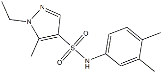 N-(3,4-dimethylphenyl)-1-ethyl-5-methylpyrazole-4-sulfonamide Struktur