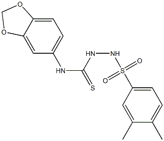 1-(1,3-benzodioxol-5-yl)-3-[(3,4-dimethylphenyl)sulfonylamino]thiourea Struktur