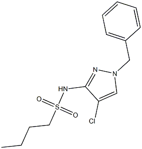 N-(1-benzyl-4-chloropyrazol-3-yl)butane-1-sulfonamide Struktur