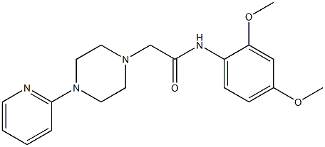 N-(2,4-dimethoxyphenyl)-2-(4-pyridin-2-ylpiperazin-1-yl)acetamide Struktur