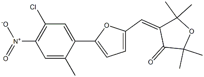 (4Z)-4-[[5-(5-chloro-2-methyl-4-nitrophenyl)furan-2-yl]methylidene]-2,2,5,5-tetramethyloxolan-3-one Struktur