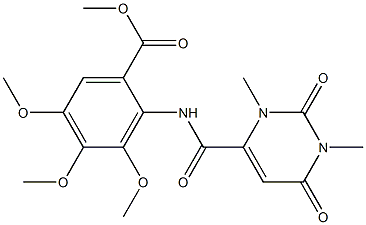 methyl 2-[(1,3-dimethyl-2,6-dioxopyrimidine-4-carbonyl)amino]-3,4,5-trimethoxybenzoate Struktur