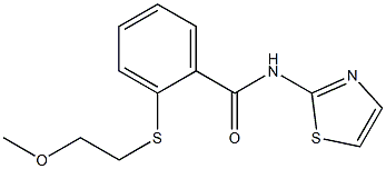 2-(2-methoxyethylsulfanyl)-N-(1,3-thiazol-2-yl)benzamide Struktur