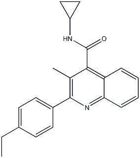 N-cyclopropyl-2-(4-ethylphenyl)-3-methylquinoline-4-carboxamide Struktur