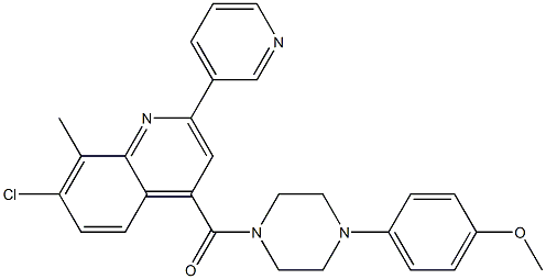 (7-chloro-8-methyl-2-pyridin-3-ylquinolin-4-yl)-[4-(4-methoxyphenyl)piperazin-1-yl]methanone Struktur