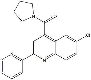 (6-chloro-2-pyridin-2-ylquinolin-4-yl)-pyrrolidin-1-ylmethanone Struktur