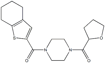 oxolan-2-yl-[4-(4,5,6,7-tetrahydro-1-benzothiophene-2-carbonyl)piperazin-1-yl]methanone Struktur