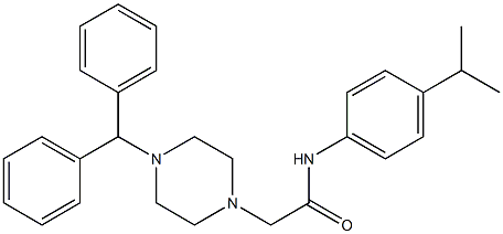 2-(4-benzhydrylpiperazin-1-yl)-N-(4-propan-2-ylphenyl)acetamide Struktur