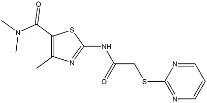 N,N,4-trimethyl-2-[(2-pyrimidin-2-ylsulfanylacetyl)amino]-1,3-thiazole-5-carboxamide Struktur