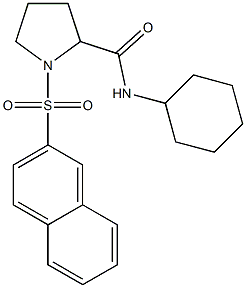 N-cyclohexyl-1-naphthalen-2-ylsulfonylpyrrolidine-2-carboxamide Struktur