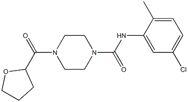 N-(5-chloro-2-methylphenyl)-4-(oxolane-2-carbonyl)piperazine-1-carboxamide Struktur