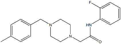 N-(2-fluorophenyl)-2-[4-[(4-methylphenyl)methyl]piperazin-1-yl]acetamide Struktur