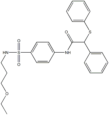 N-[4-(3-ethoxypropylsulfamoyl)phenyl]-2-phenyl-2-phenylsulfanylacetamide Struktur