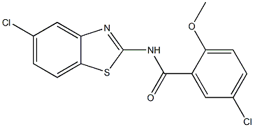 5-chloro-N-(5-chloro-1,3-benzothiazol-2-yl)-2-methoxybenzamide Struktur