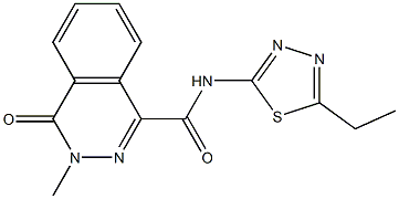 N-(5-ethyl-1,3,4-thiadiazol-2-yl)-3-methyl-4-oxophthalazine-1-carboxamide Struktur