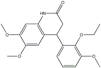 4-(2-ethoxy-3-methoxyphenyl)-6,7-dimethoxy-3,4-dihydro-1H-quinolin-2-one Struktur